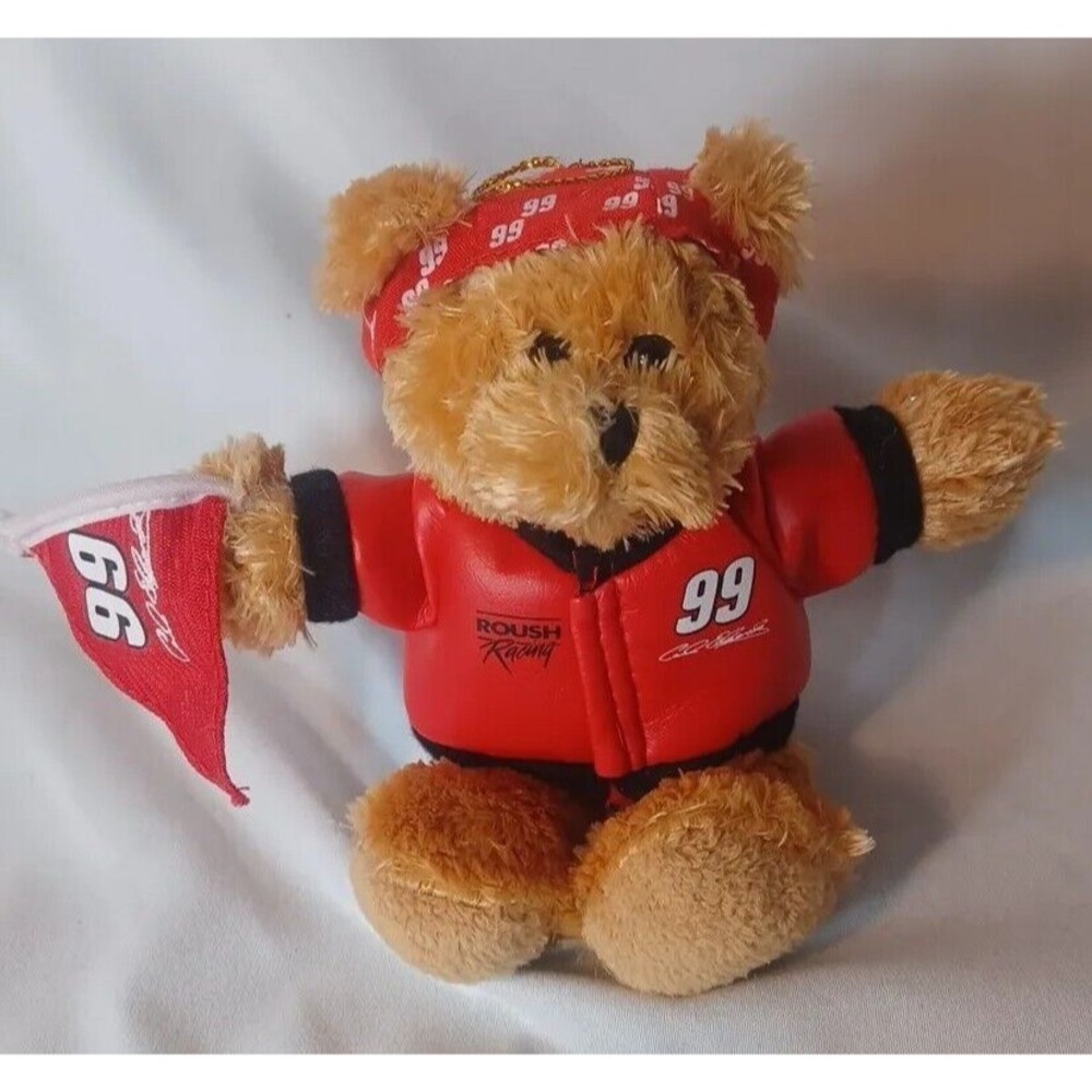 NASCAR Carl Edwards #99 Plush Mini Teddy Bear Christmas Ornament 5" Vintage